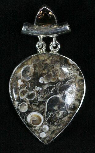 Fossil Turritella (Gastropod) Pendant - Sterling Silver #22639